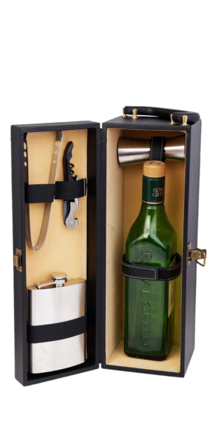 Portable Leatherette Bar Set